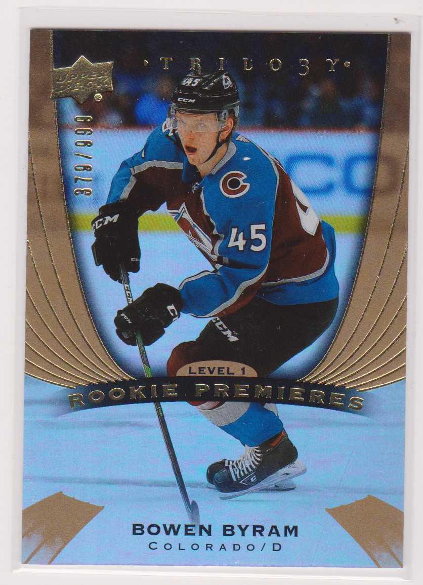 2020-21 Upper Deck Trilogy #81 Bowen Byram 379/999 RC (image for) 2020-21 Upper Deck Trilogy #81 Bowen Byram 379/999 RC